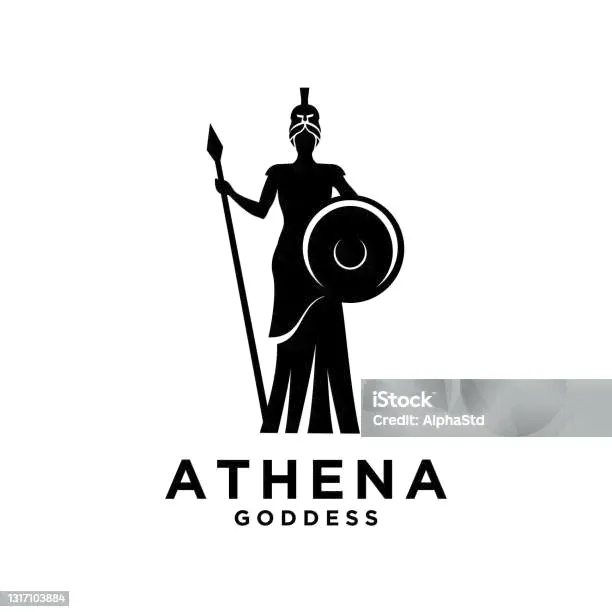 Премиум Афина Богиня Черный — стоковая векторная графика и другие изображения на тему Афина - Афина, Богини, Иконка