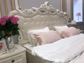 Кровать с мягким изголовьем Афина 1600 (крем корень)