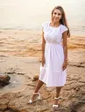 Белое длинное летнее платье Афина - платье белое из хлопкового шитья