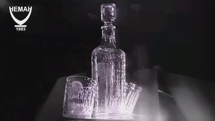 Стеклозавод "НЕМАН". Прибор для виски "Афина Паллада". Гравировка по хрусталю.