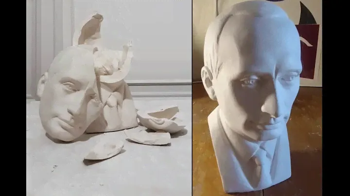 Путин В. В. бюст. Реставрация. Гипс.