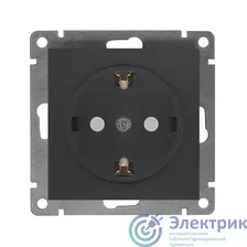 Розетка 1-м СП Афина 16А IP20 с заземл. защ. шторки механизм графит Universal A0049-Gr