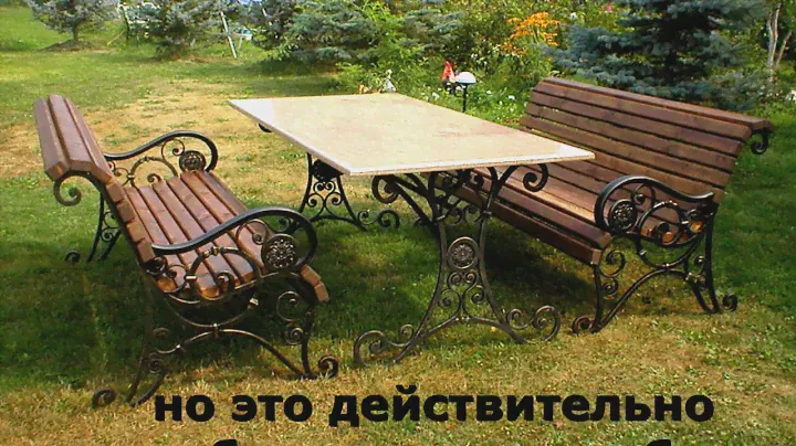 Стол и скамейки для сада на даче